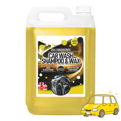 Star Supplies 1 X 5 Litres Car Wash Shampoo & Wax High Gloss Finished Powerful Formula Instantly Removes Dirt from B&Q