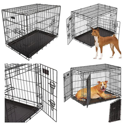 STAR SUPPLIES Small (61 X 49 X 43Cm) 2 Door Folding Durable Steel Rust Resistant Dog Puppy Cage Carrier from B&Q