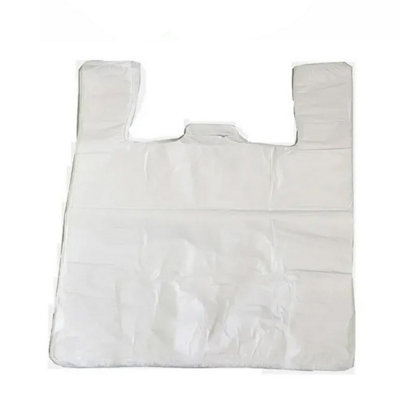 STAR SUPPLIES 1000X White Plastic 10X15X18" Reusable Vest Style Shopping Retail Polythene Carrier Bags from B&Q