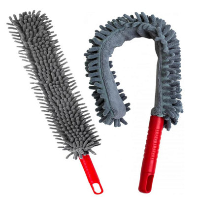 STAR SUPPLIES 2X Microfibre Flexible Noodle Bendable Hand Duster Ideal For Cleaning Dust In Hard To Reach Areas from B&Q