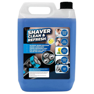 STAR SUPPLIES 1X 5L Shaver Clean & Refresh Lemon Scented Fluid Cleaner Hygienically Removes Residual Hair & Skin Particles from B&Q
