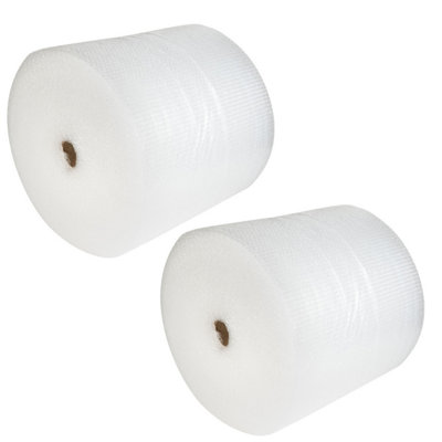 B&Q -  2 Rolls X 750mm X 100M Strong Packing Moving Wrapping Protective Small Bubble Wrap Rolls