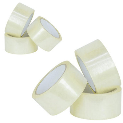 STAR SUPPLIES 6 Rolls Of Clear Low Noise Tape 50mm X 66M Strong Sticky Packaging Parcel Tapes from B&Q