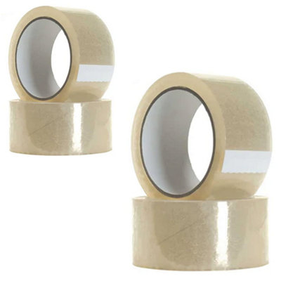 STAR SUPPLIES 4 Rolls Of Clear Low Noise Tape 50mm X 66M Strong Sticky Packaging Parcel Tapes from B&Q