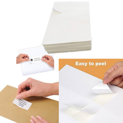 STAR SUPPLIES 100 Sheets Of A4 Plain White Self Adhesive Blank Address Shipping Labels (2 Address Labels Per Sheet)