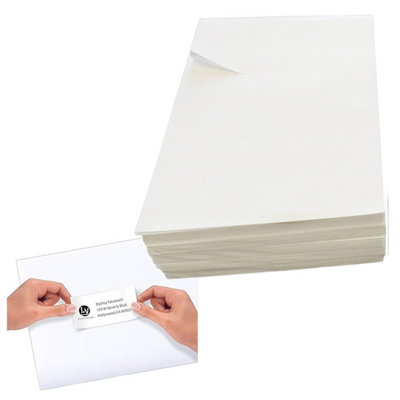STAR SUPPLIES 200 Sheets Of A4 Plain White Self Adhesive Blank Address Shipping Labels (18 Address Labels Per Sheet)