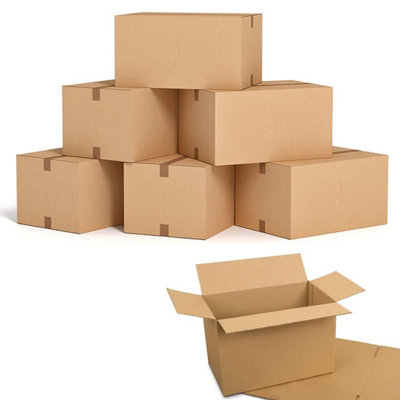 STAR SUPPLIES 50 X 24X18X18" Strong Single Wall Cardboard Shipping Storage Packing Boxes from B&Q