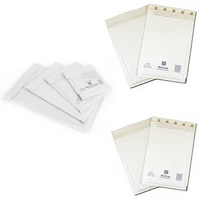 STAR SUPPLIES 200 X H/5 (270 X 360mm) Mail Lite White Padded Bubble Lined Postage Mailing Envelopes from B&Q