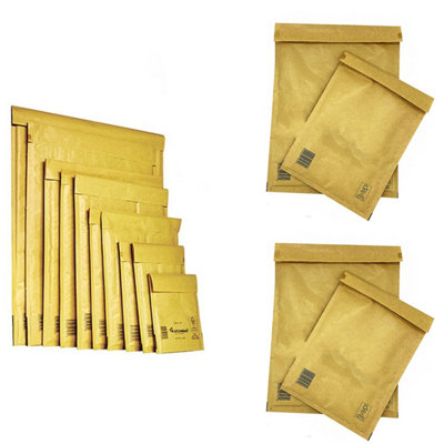 STAR SUPPLIES 100 X K/7 (350 X 470mm) Mail Lite Gold Padded Bubble Lined Postage Mailing Envelopes from B&Q