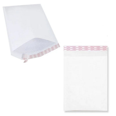B&Q -  500 X Size 5 (205X245mm) White Padded Bubble Lined Postal Mailing Shipping Peel & Seal Closure Cushioned Envelopes
