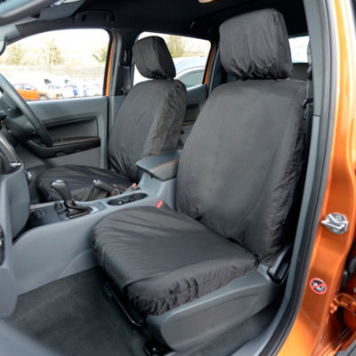 B&Q -  Ford Ranger Wildtrak 2016-2022 Black Front Seat Covers