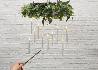 Noma 10 White Remote Controlled Magic Candles With Wand from B&Q
