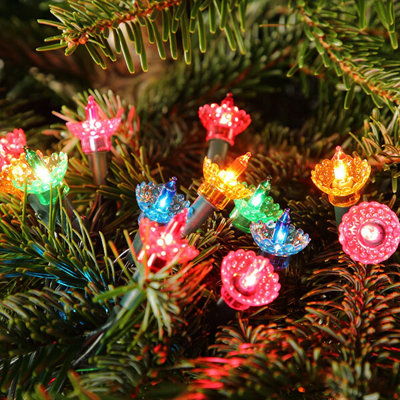 Noma Multicolour Festive String Lights, 80 Pickwick LEDs, 5.85m (Pack of 1) | Timer Function, 8 Hours On & 16 Off, 5 m Lead Cable, 15 cm Bulb Spacing, for Indoor & Outdoor Decorations - Image 4