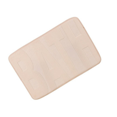 Urbn-Living CreamBath-Text Design Bath Mats from B&Q