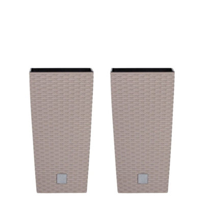 Urbn-Living BeigeSet Of 233Cm Rato Rattan Design Plant Pots from B&Q