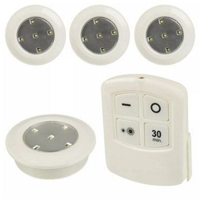 Urbn-Living Set Of 4Multi-Functions Led Push Lights With Remote