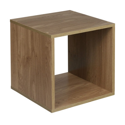 Urbn-Living Urbnliving Height 30Cm Shelves Cube  Shelving Colour Oak Cube Display Storage Wood Shelf from B&Q