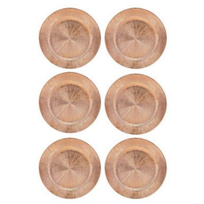 B&Q -  Rose GoldSet Of 6Blast Charger Plates