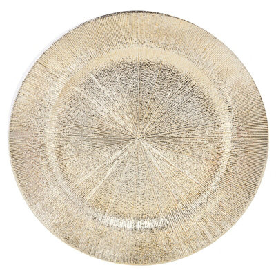 Urbn-Living Urbnliving 33Cm Christmas Charger Plates Blast Pattern Set Of 6 Gold Dinner Placemats Dining Table Decor Setting Xmas from B&Q