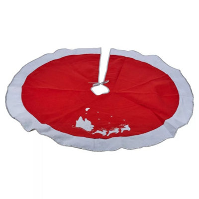 Urbn-Living Sleigh Design120Cm Santa & Reindeer Christmas Tree Skirt from B&Q