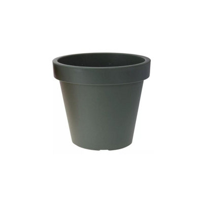 Urbn-Living Green25Cm Round Plastic Flower Pot from B&Q