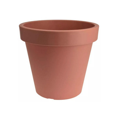 Urbn-Living Brown30Cm Round Plastic Flower Pot from B&Q