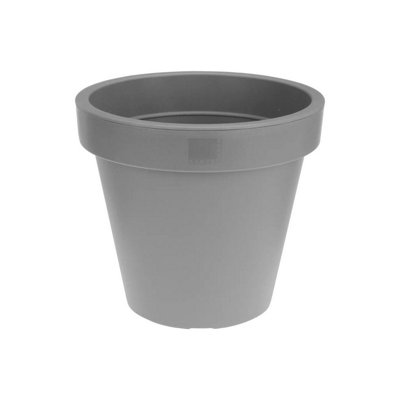 Urbn-Living Grey35Cm Round Plastic Flower Pot from B&Q