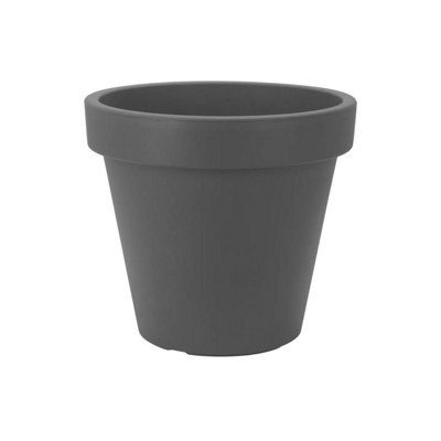 Urbn-Living Black35Cm Round Plastic Flower Pot from B&Q