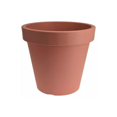 Urbn-Living Brown35Cm Round Plastic Flower Pot from B&Q