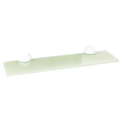 Urbn-Living WhiteWall-Mounted Glass Floating Shelves With Clip Fixing60X15Cm from B&Q