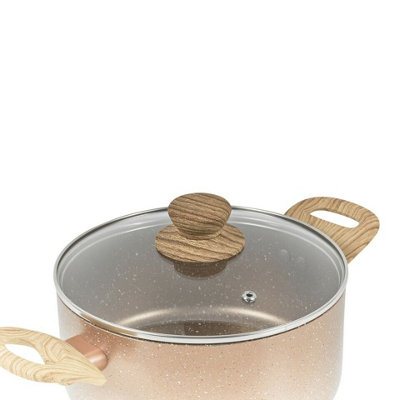 Urbn-Chef Urbn Chef 24Cm Diameter Ceramic Rose Gold Induction Casserole Pot Cookware from B&Q
