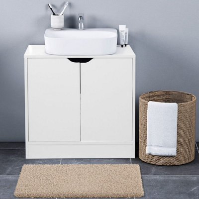 Urbn-Living Urbnliving Height 60Cm Bathroom Sink White Cabinet With Full Pedestal from B&Q
