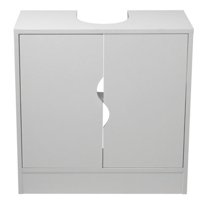 Urbn-Living Urbnliving Height 60Cm Flaminio Partial Pedestal Bathroom Sink Colour White Cabinet Under Cupboard Storage Furniture from B&Q