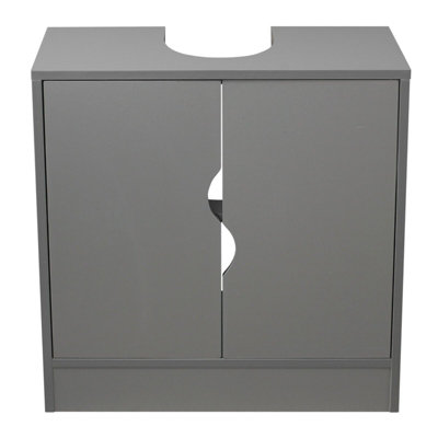 Urbn-Living Urbnliving Height 60Cm Flaminio Partial Pedestal Bathroom Sink Colour Grey Cabinet Under Cupboard Storage Furniture from B&Q