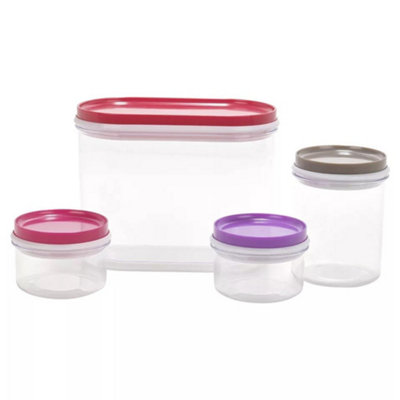 Urbn-Living 4Pc Plastic Food Storage Container Set With Lids from B&Q