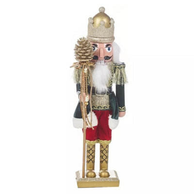 Urbn-Living 38Cm Tall Wooden Look Christmas Nutcracker Soldier from B&Q