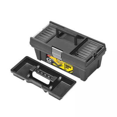 Urbn-Living 12Cm Large Black Toolbox With Lid Storage Compartment from B&Q