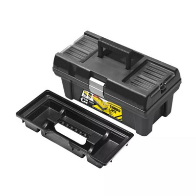 Urbn-Living 16Cm Large Black Toolbox With Lid Storage Compartment from B&Q