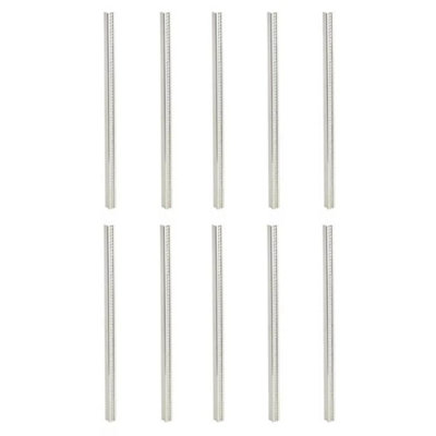 B&Q -  Set Of 10Long Silver Diamante Handle
