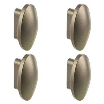 B&Q -  SilverSet Of 4Plastic Oval Door Knobs And Handles