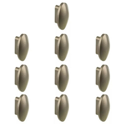 B&Q -  SilverSet Of 10Plastic Oval Door Knobs And Handles