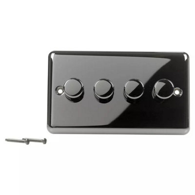 Urbn-Living Black NickelVolex Crabtree 4-Gang Dimmer Light SwitchAngled Style from B&Q