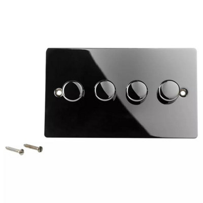 Urbn-Living Black NickelVolex Crabtree 4-Gang Dimmer Light SwitchFlush Style from B&Q