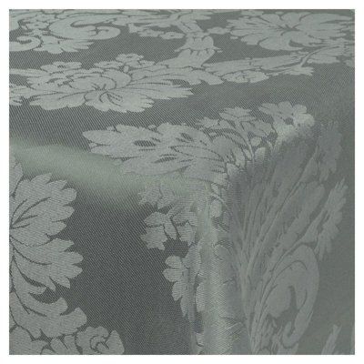 Urbn-Living Urbnliving 180X130Cm Damask Floral Jacquard Tablecloths Light Grey Rectangle Oblong Table Cloth Tableware Dining from B&Q