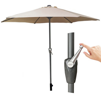 B&Q -  Taupe 2M Outdoor ParasolGarden Outdoor Crank Up Parasol UmbrellaUv Rated 5038mm Pole (Copy)