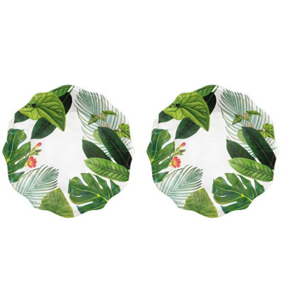 Purely Home Tropical Floral Melamine Dinner PlatesSet Of  2 from B&Q