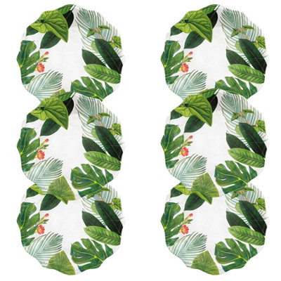 Purely Home Tropical Floral Melamine Dinner PlatesSet Of  6 from B&Q