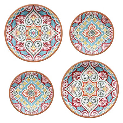 Purely Home Rio Corte 16 Piece Melamine Dinner & Side Plates Set from B&Q