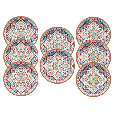 Purely Home Rio Corte Melamine Dinner PlatesSet Of 8 from B&Q