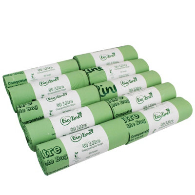 B&Q - 80L  Compostable Swing Bin/dustbin Liners10 Rolls